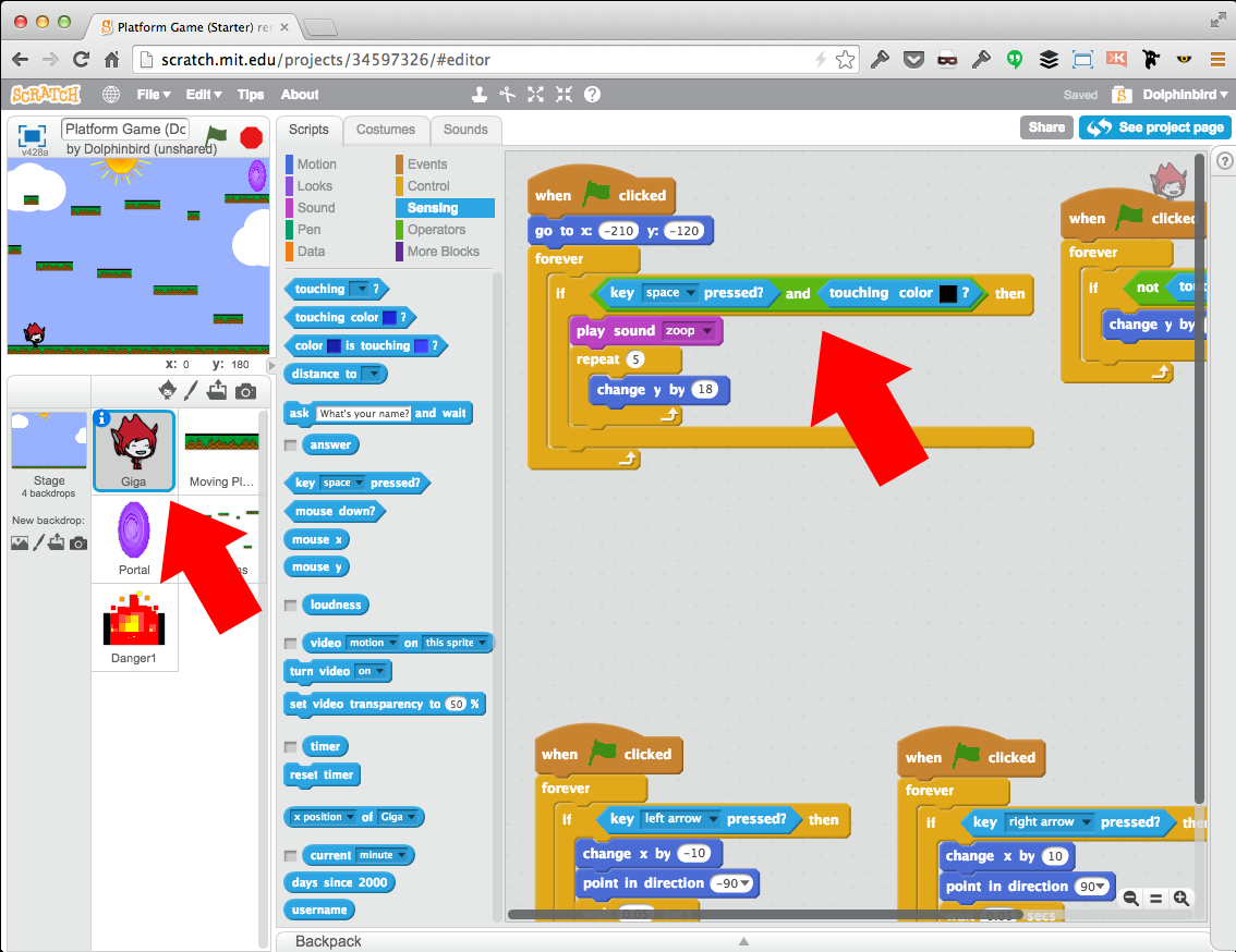 How to Make a Jumping Game in Scratch