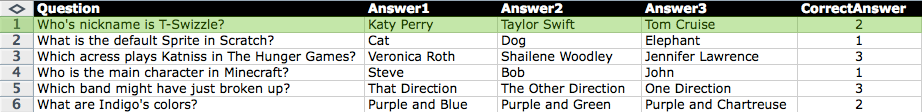 trivia-array-OneSet